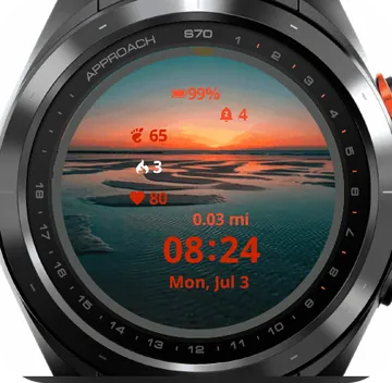 Sunset Reflection Garmin watch face preview