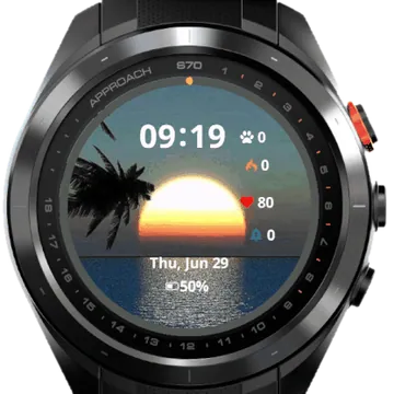 Sunset Sea Garmin watch face preview