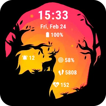 Sunsetdeer Garmin watch face preview
