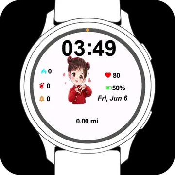 Sweetheart Girl Garmin watch face preview