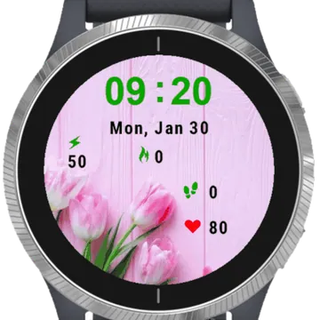 Table Flowers Garmin watch face preview