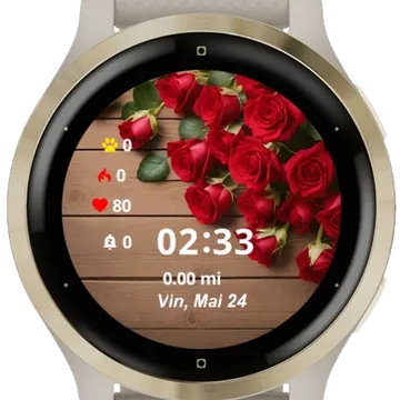 Table Red Roses Garmin watch face preview