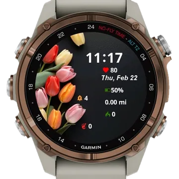 Table Tulips Garmin watch face preview