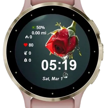Teardrop Rose Garmin watch face preview