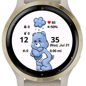 Teddy Angry Bear Garmin watch face preview