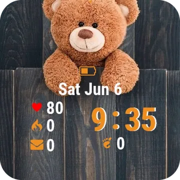Teddy Bear Hanging Garmin watch face preview