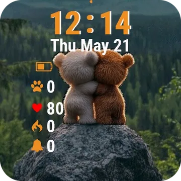 Teddy Bear Sitting Top Rock Garmin watch face preview