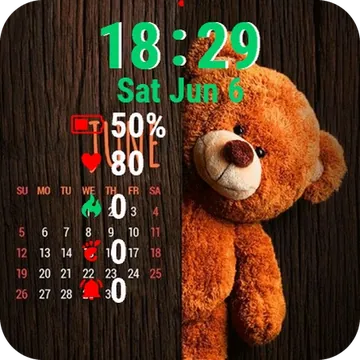 Teddy Bear Sitting Garmin watch face preview