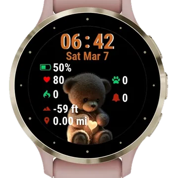 Teddy Bear Garmin watch face preview