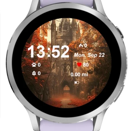 The Amber Library Garmin watch face preview
