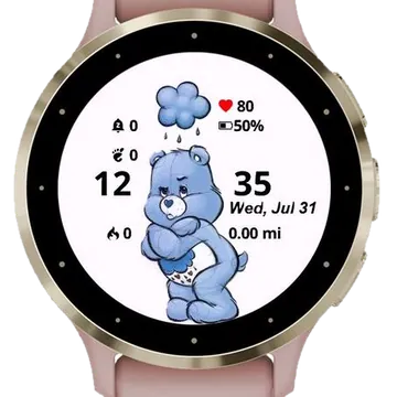 The angry teddy bear Garmin watch face preview
