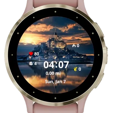 The beautiful castle Garmin watch face preview