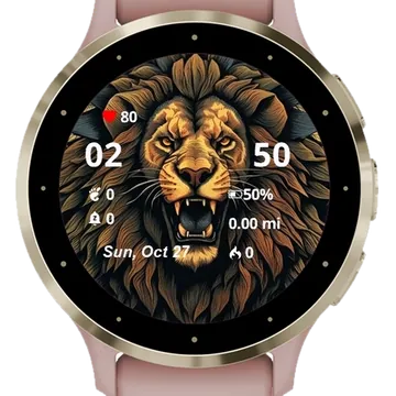 The Big Lion Garmin watch face preview