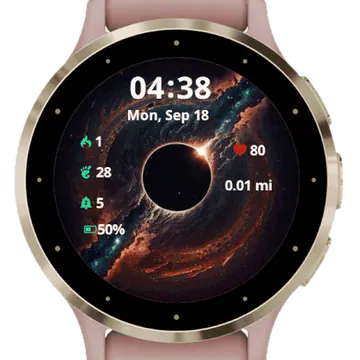 The black hole Garmin watch face preview