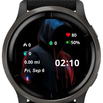The Black Man Garmin watch face preview