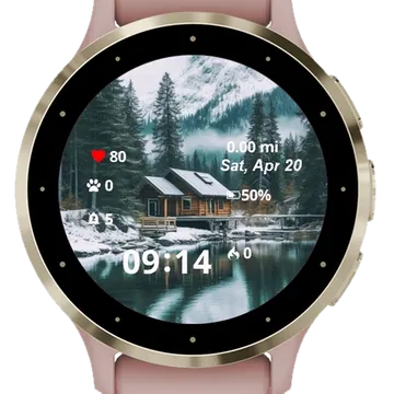 The Cabin Mountain Garmin watch face preview