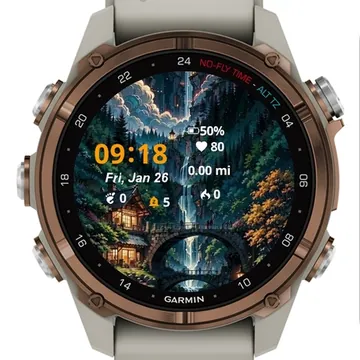 The Cascade Garmin watch face preview