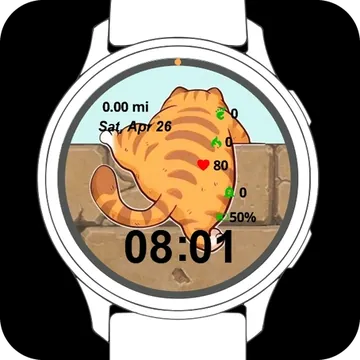 The Cat Garmin watch face preview