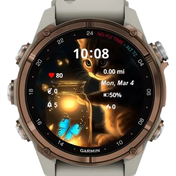 The Cat Garmin watch face preview