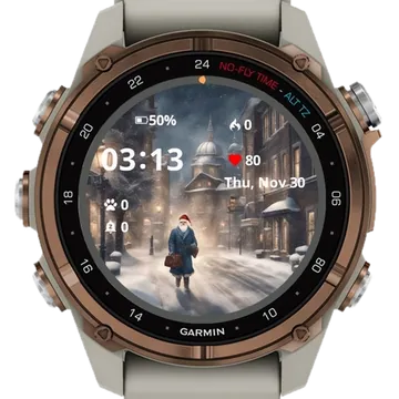 The city of Santa Claus Garmin watch face preview