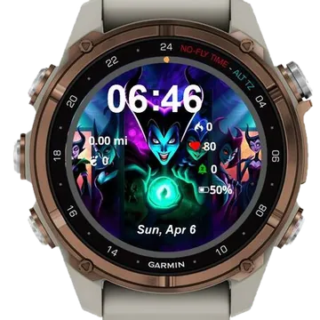 The Dark Sorceress Garmin watch face preview