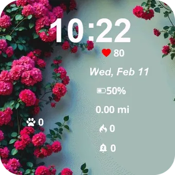 The flowers Garmin watch face preview