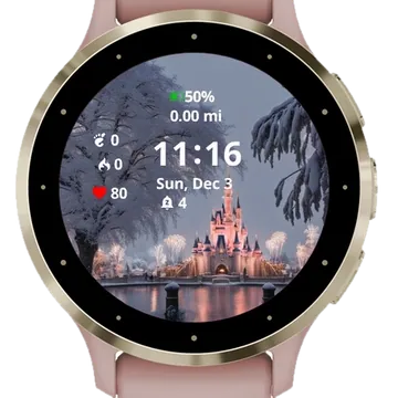 The Frozen Castle Garmin watch face preview