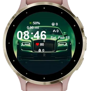 The Green Car Garmin watch face preview