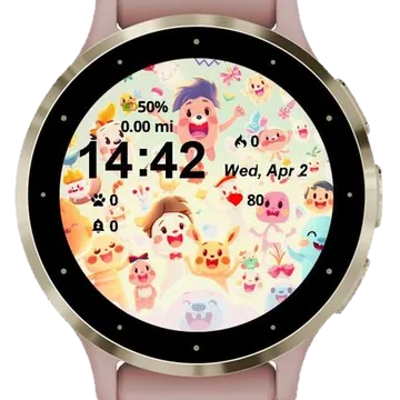 The Happy World Garmin watch face preview