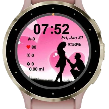 The Heart Pink Garmin watch face preview