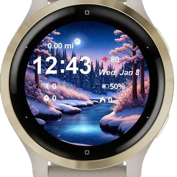 The Lake Winter Garmin watch face preview