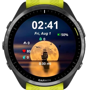 The Landscape Boat Garmin watch face preview