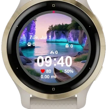 The Landscape Boat Garmin watch face preview