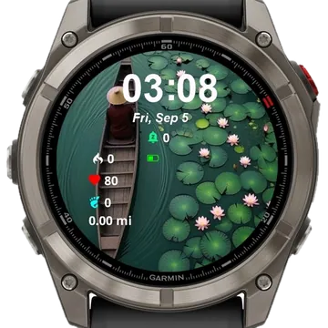 The Landscape Boat Garmin watch face preview