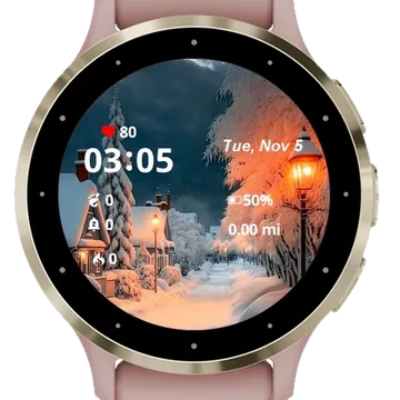 The Magical Holidays Garmin watch face preview