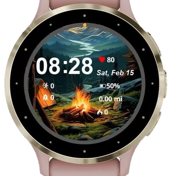 The Mountain Campfire Garmin watch face preview