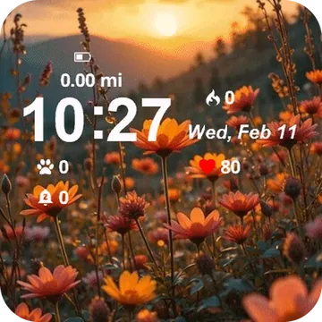 The Plant Flowers Garmin watch face preview