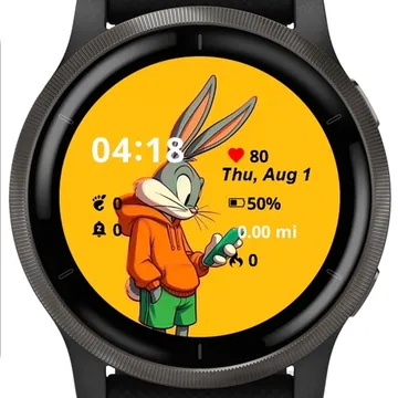 The rabbit is playing Garmin watch face preview