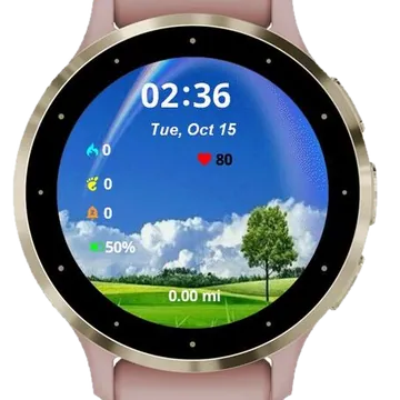 The Rainbow Garmin watch face preview