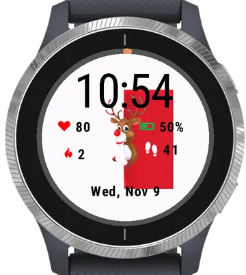 The Reindeer Garmin watch face preview