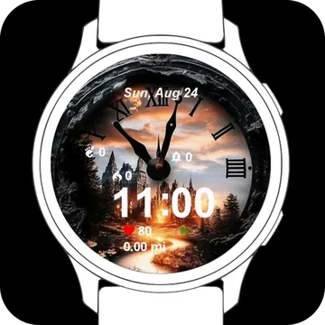 The River of Time Garmin watch face preview