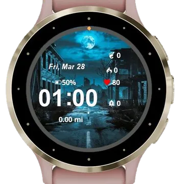 The Scary City Garmin watch face preview