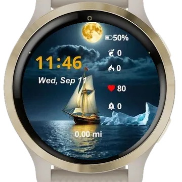 The ship on the beach Garmin watch face preview