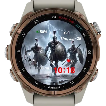 The Spartan Team Garmin watch face preview
