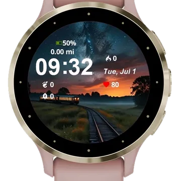 The Train Garmin watch face preview