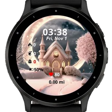 The Winter Castle Garmin watch face preview