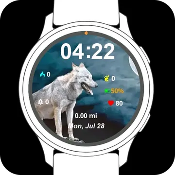 The Wolf Garmin watch face preview