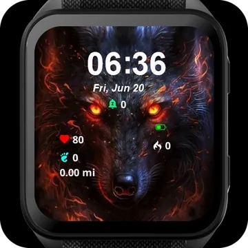 The Wolf Garmin watch face preview