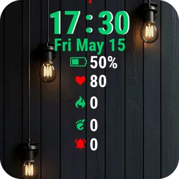 Three Light Bulbs Garmin watch face preview