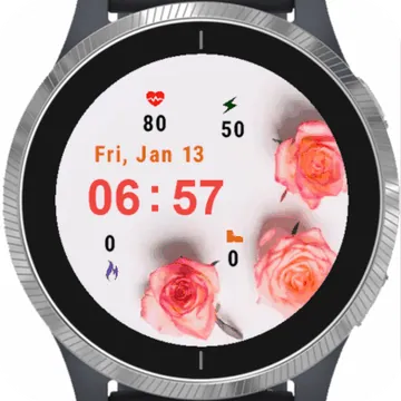 Three Pretty Roses Garmin watch face preview